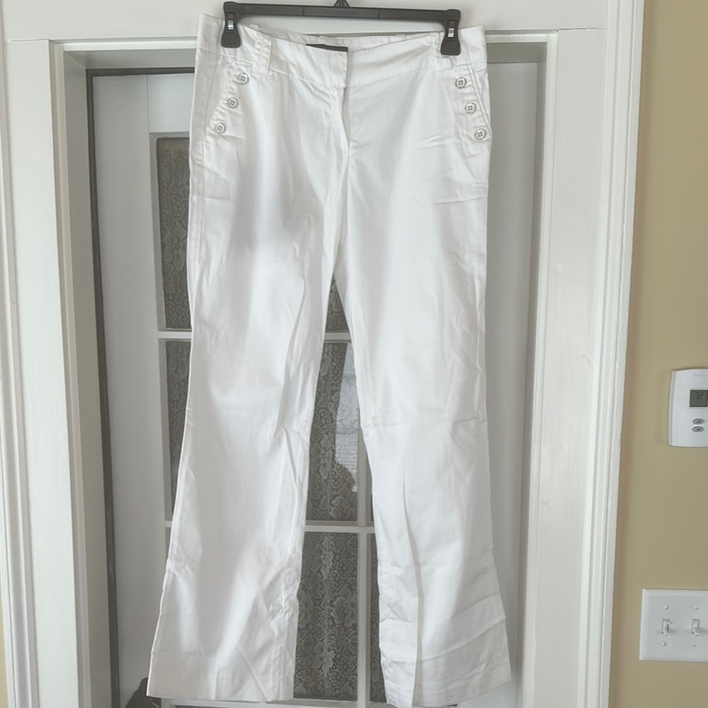 NWOT White bootcut sailor pants size 8